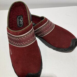 Ryka Suede Maroon Clogs Nitracel Size 7 Mule Slip On